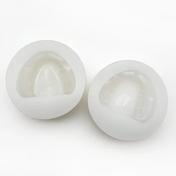 2ks Silikonové Zubní Sádrový Model Formy Formy Bezzubá Čelist Kompletní Dutiny Blok s otvorem/ bez otvoru