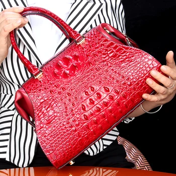 Nové Krokodýlí Kůže Žen Tašky Luxusní Návrhář Ženy Kabelky Přenosné Rameno Messenger Bag Módní Značky Red Tote Tašky