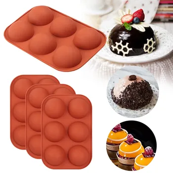 Střední Semi Koulí Silikonové Formy, Pečící Formy pro Výrobu Čokolády, Koláče, Želé, Dome kuchyňské Nástroje