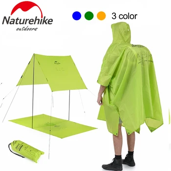 Naturehike 3 v 1 Multifunkční Pončo Pláštěnka Bike Rain Oblečení Lze Použít Jako Baldachýn A Camping Mat Pro pěší Turistiku, Horolezectví