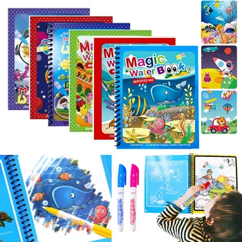 Kouzelná Knížka Vody Kreslení Montessori Hračky Opakovaně Omalovánky Magie Vody Kreslení Kniha Senzorických předškolního Vzdělávání pro Děti