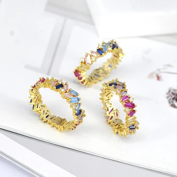 Barva Crystal pozlacené prsteny Vynikající korejský Styl Šperky, Módní A Elegantní Dárek k Narozeninám, Pro Ženy, Svatební Hostiny