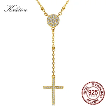 KALETINE 925 Sterling Silver Růženec Náhrdelníky Módní Zlaté Šperky Cross Přívěsky Turecko Zlé Oko Náhrdelník Ženy Muži Příslušenství
