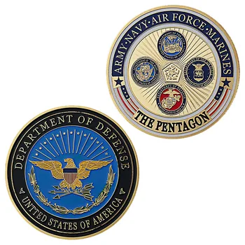 Pentagon pamětní Mince Ministerstvo Obrany Sbírka Umění Pamětní Mince America Pozlacené Vojenské Mince