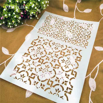Čtyři květiny scrapbook šablony spreje plastové formy štít DIY dort dutý Ozdob tisk krajky vládce valentine