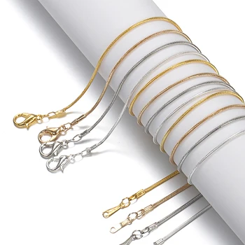 12ks Náhrdelník Had Řetězce 40cm Délka Lobster Spona Zlatá/Stříbrná/Rhodium Kovový Řetěz Náhrdelník DIY Výrobu Šperků Komponenty
