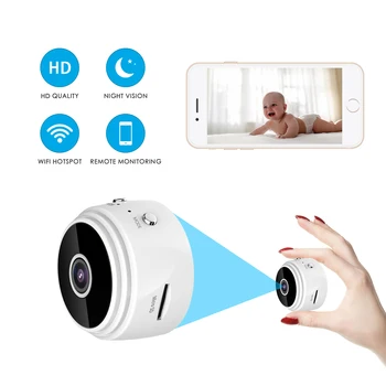 Mini wifi kamera, 1080P kamera, snadná instalace vhodné pro různé místa, inteligentní systém může být instalován bílá kamera