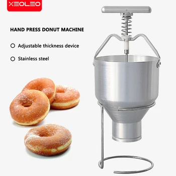XEOLEO Mini ruční donut stroj Donut maker Ručně lisovaný z nerezové oceli donut shaper 5L Ruční donut formy Komerční/DIY