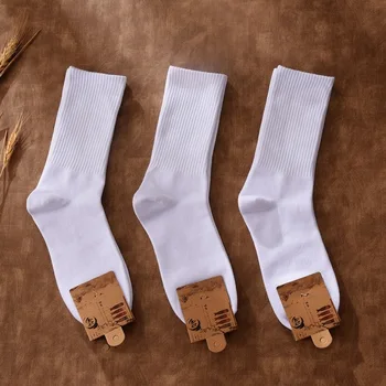 Pánské Ponožky Bavlněné jednobarevné Harajuku High Ponožky Business Pánská Standardní 1 Pár Bílá Černá Pokles Lodní Dárky pro Muže Soks