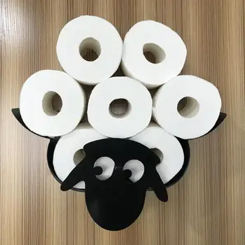 Ovce Role Toaletního Papíru Držák Koupelna Stěnu toaleťákem Skladování Kovové Racku pojmout až 7 Rolls Tkáně Kapacity na oblečení