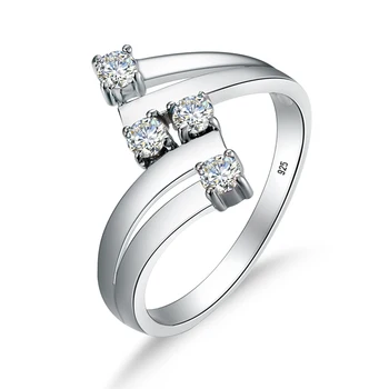 Szjinao Čistého Stříbra Moissanite Prsteny Pro Ženy Bílé Zlato Plated Svatební Zásnubní Šperky Trendy Horký Produkt Certifikát Nový