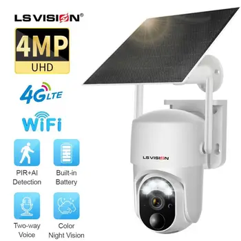 JE VISION 4G SIM Solární Kamera 4MP Wi-fi, Venkovní Bezdrátové 5W Solární Panel PIR Lidských Detekce Secutity Cam Pro Domácí Alarm Monitor