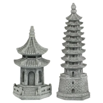 Pagoda Věž, Socha Mini Miniaturní Zahrada Venkovní Lucerna Dekor Kámen Feng Shui Asijské Zen Sochy Figurky Ozdoby Japonské