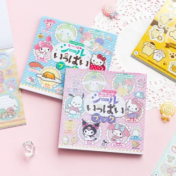 Sanrio Dívka Srdce Moje Melodie Cinnamoroll Kuromi Sticker Book Ruční Materiál Diy Nálepka Glitter Kawaii Nálepka