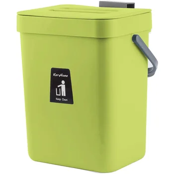 Kuchyňský odpadkový Koš Závěsný Popelnice 3L 5L kompostér s Víkem Koupelně v Koši na Zed Kbelík pro Vnitřní Venkovní