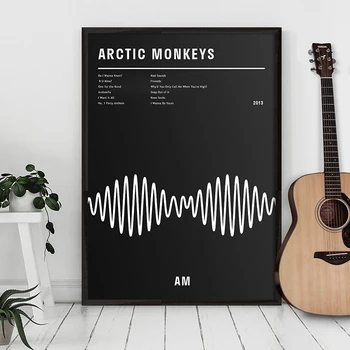 Plakáty A Tisky Černá Arctic Monkeys Fotoalbum Hudba Typografie Wall Art Obraz Plátno Pro Malování Pokoj Domácí Dekor