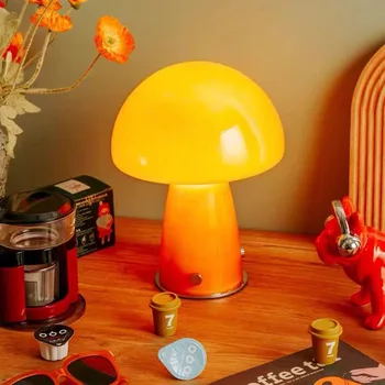 Houba Stolní Lampa LED Barevného Skla Stolní Lampa Děti Ložnice Noční Ochrana Očí Stolní Lampa Art Deco