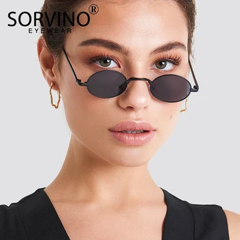 SORVINOVÁ Hubená Steampunk Oválné sluneční Brýle 2020 Ženy Vintage Malé Parní Punk Brýle Designer Gold Malý Sluneční Brýle Odstíny SN229