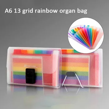 13 Grid Mini Varhany Taška A6 Rainbow Multi-vrstva Varhany Složka Data Složka Souborů Účet Složku Spony Soubor Tašky Školní Kancelářské Potřeby