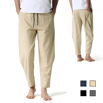 Pánské Jednoduché Ležérní Povlečení Bavlněné Volné Lehké Kalhoty Street Prodyšná Domácí Kalhoty