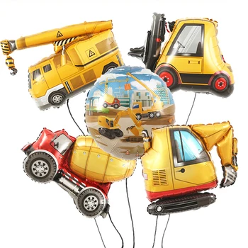 Kreslený Auto Balón Inženýrství Vozidla Bagr Jeřáb Vysokozdvižný vozík truckchildren dárky, narozeniny, party dekorace Balóny