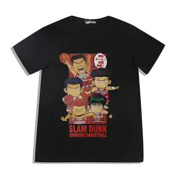 Japonská Manga Streetwear Nadrozměrné T-shirt Módní Anime Slam Dunk T Shirt Muži Ženy Topy Hip Hop Čistá Bavlna Krátký Rukáv t-kusy
