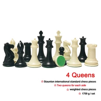 4 Queens Šachy Král Výška 108 mm Staunton Standardní Šachové Figurky Vážené Mezinárodní Šachová Hra pro Zápas Klubu IA12